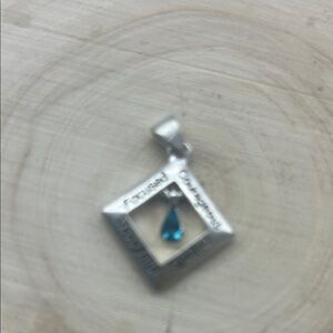 Silver Pendant with Blue Accent